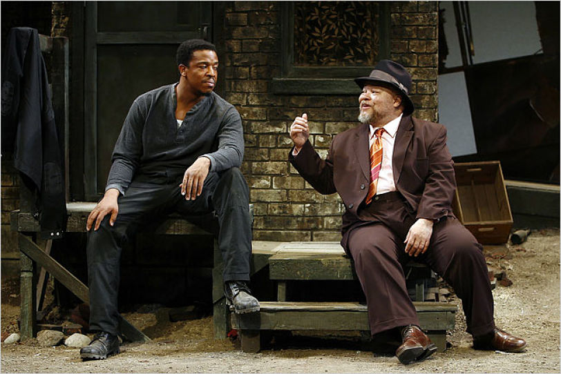Russell Hornsby and Stephen McKinley Henderson in "King Hedley II" at the Signature Theatre in 2007. (Photo by Carol Rosegg)