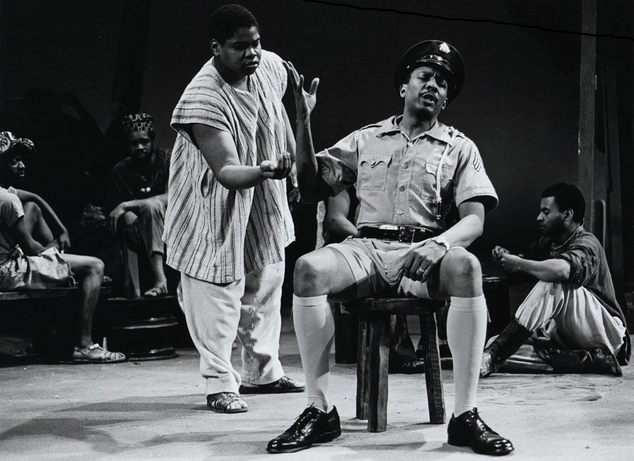 The Road by Wole Soyinka. April 20-May 27, 1984. Directed by Wole Soyinka, sets by Patricia Woodbridge, costumes by Judy Dearing, lights by Stephen Strawbridge, ...with Ernest Perry, Jr. and Ivory Ocean