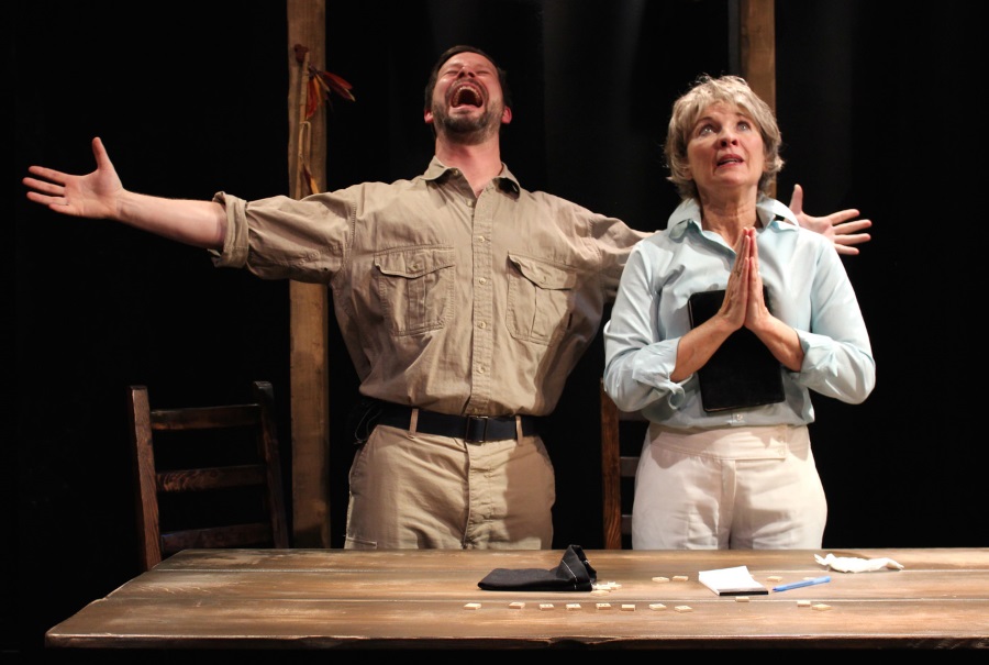 Geoffrey Nolan and Lorri Holt in "Mount Misery" by Andrew Saito at Cutting Ball Theater in San Francisco through June 21, 2015. (Photo by Chase Ramsey)