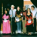 Janet Acio, Dylin Reding, Reema Bahnasy, Ali Dadgar, Bella Ramazannia, and Siamak Mirnezami in Golden Thread Productions' inaugural show in 1997, "Operation No Penetration: Lysistrata 97!"