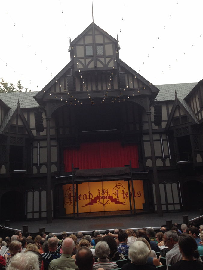 The Allen Elizabethan Theatre stage for "Head Over Heels" last week, just before the performance was canceled.