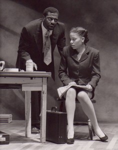 Ofemo Omilami and Sanaa Lathan in "Por'Knockers" at New York City's Vineyard Theatre in 1995. (Photo by Carol Rosegg)