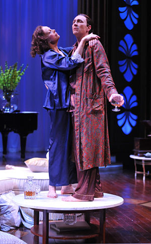 Julie Fishell and Jeffrey Blair Cornell in PlayMakers Repertory Company's "Private Lives." (Photo by Jon Gardiner)