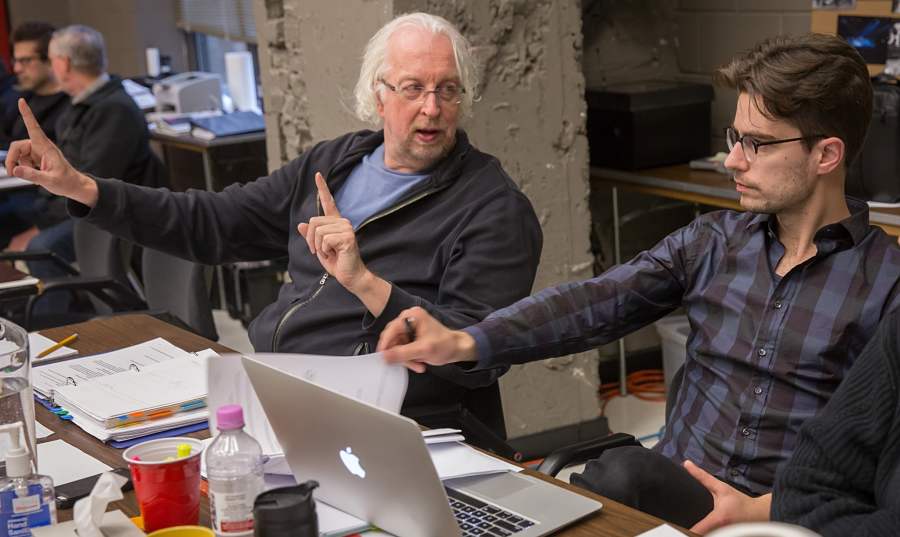 Robert Falls and Seth Bockley in rehearsal for "2666." (Photo by Liz Lauren)