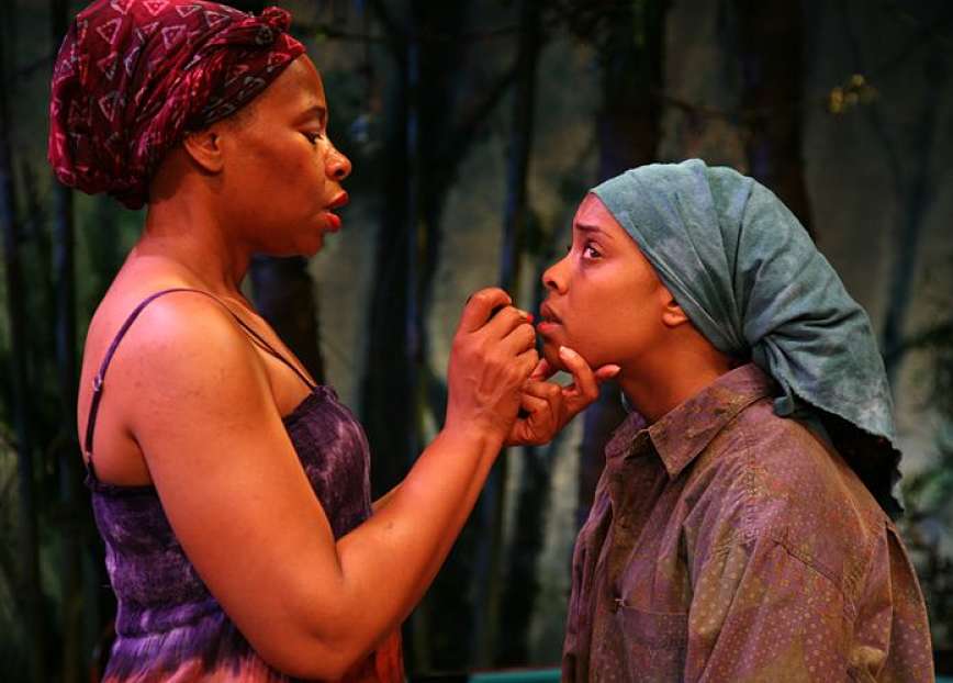 "Ruined," by Lynn Nottage at the Florida Studio Theatre in2010. Pictured: Alice M. Gatling and Bianca Sams. 