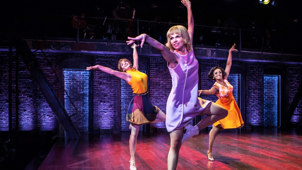 Emily Padgett, Sutton Foster, and Asmeret Ghebremichael in Leigh Silverman's production of "Sweet Charity" at the New Group in 2016. (Photo by Monique Carboni)