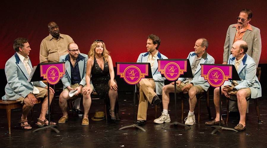 The cast of "The Gig" at NYMF in 2014.