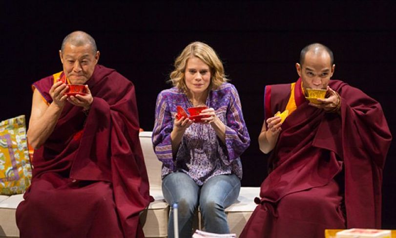 James Saito, Celia Keenan-Bolger, and Jon Norman Schneider in "The Oldest Boy" at Lincoln Center Theater.