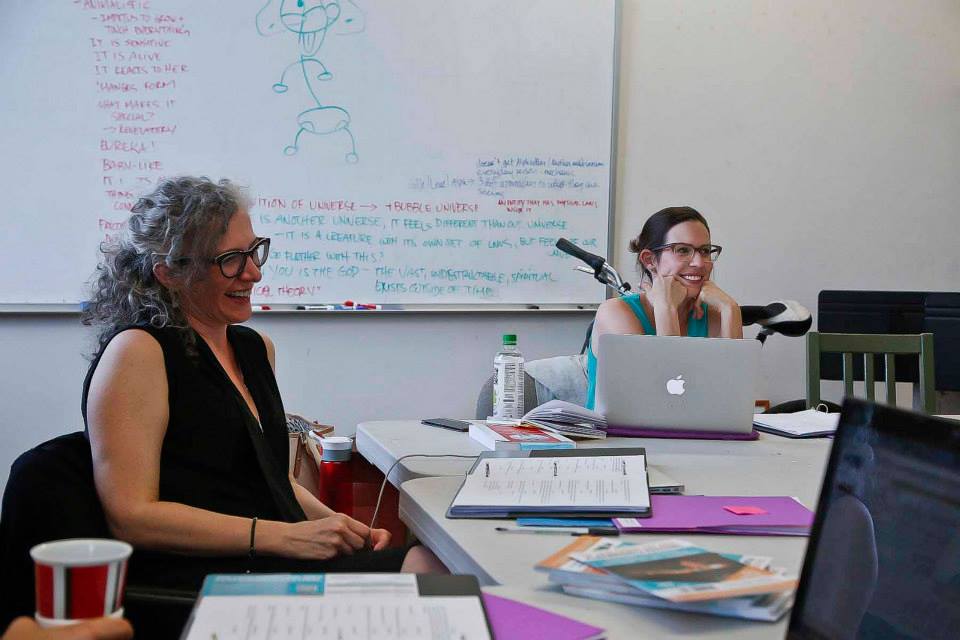 Director Eleanor Holdridge and playwright Lauren Gunderson in rehearsal for "The Revolutionists" at the 2015 Bay Area Playwrights Festival. (Photo by Jim Norrena)