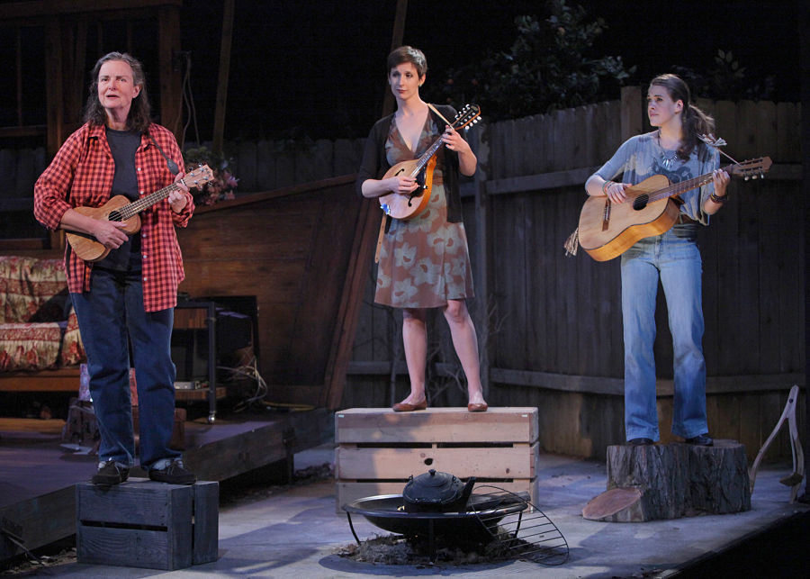 "The Way West" by Mona Mansour, at Marin Theatre Company in Mill Valley, Calif., through May 10. Pictured: Anne Darragh, Kathryn Zdan and Rosie Hallett. (Photo by Ed Smith)