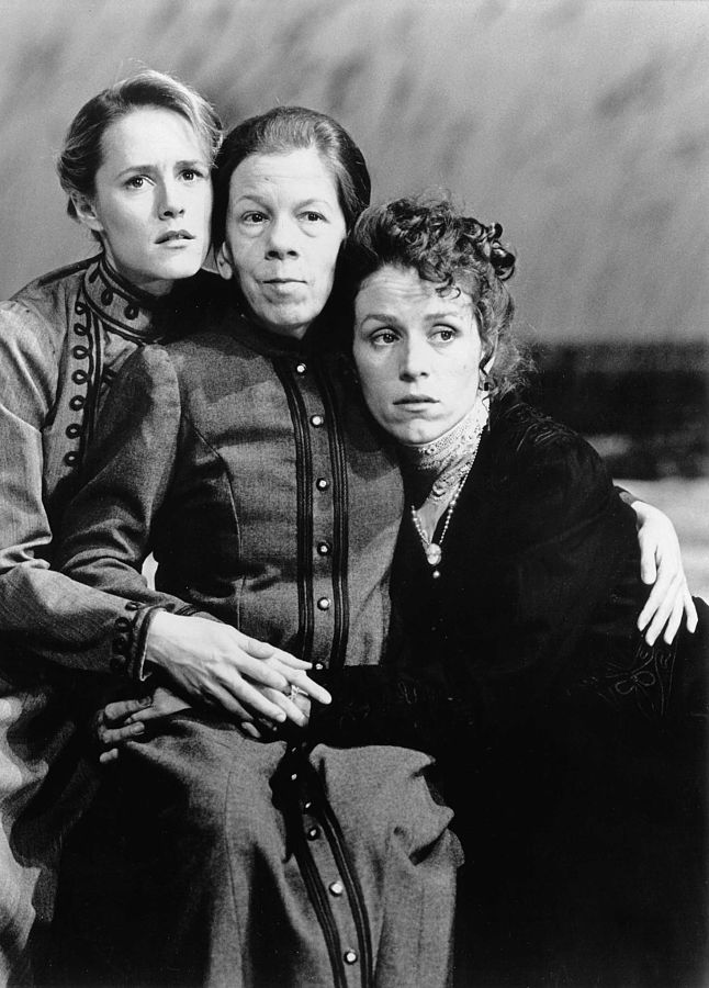 Mary Stuart Masterson, Linda Hunt, and Frances McDormand in "Three Sisters" at the McCarter Theatre in ???. (Photo by T. Charles Erickson)